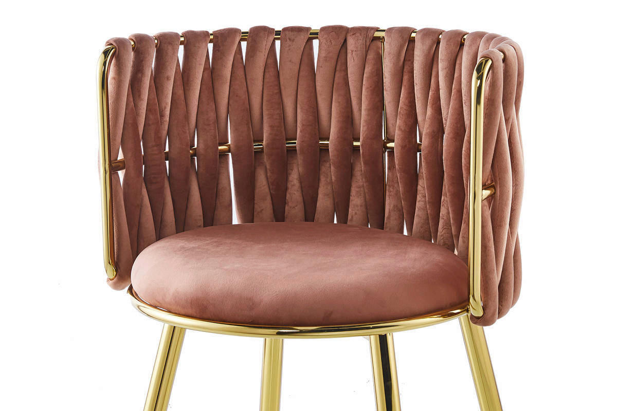 Stuhl Milla 100 2er-Set altrosa Microfaser B/H/T: ca. 57x80x53 cm Milla 100 2er-Set - gold/altrosa (57,00/80,00/53,00cm) - 360 Living