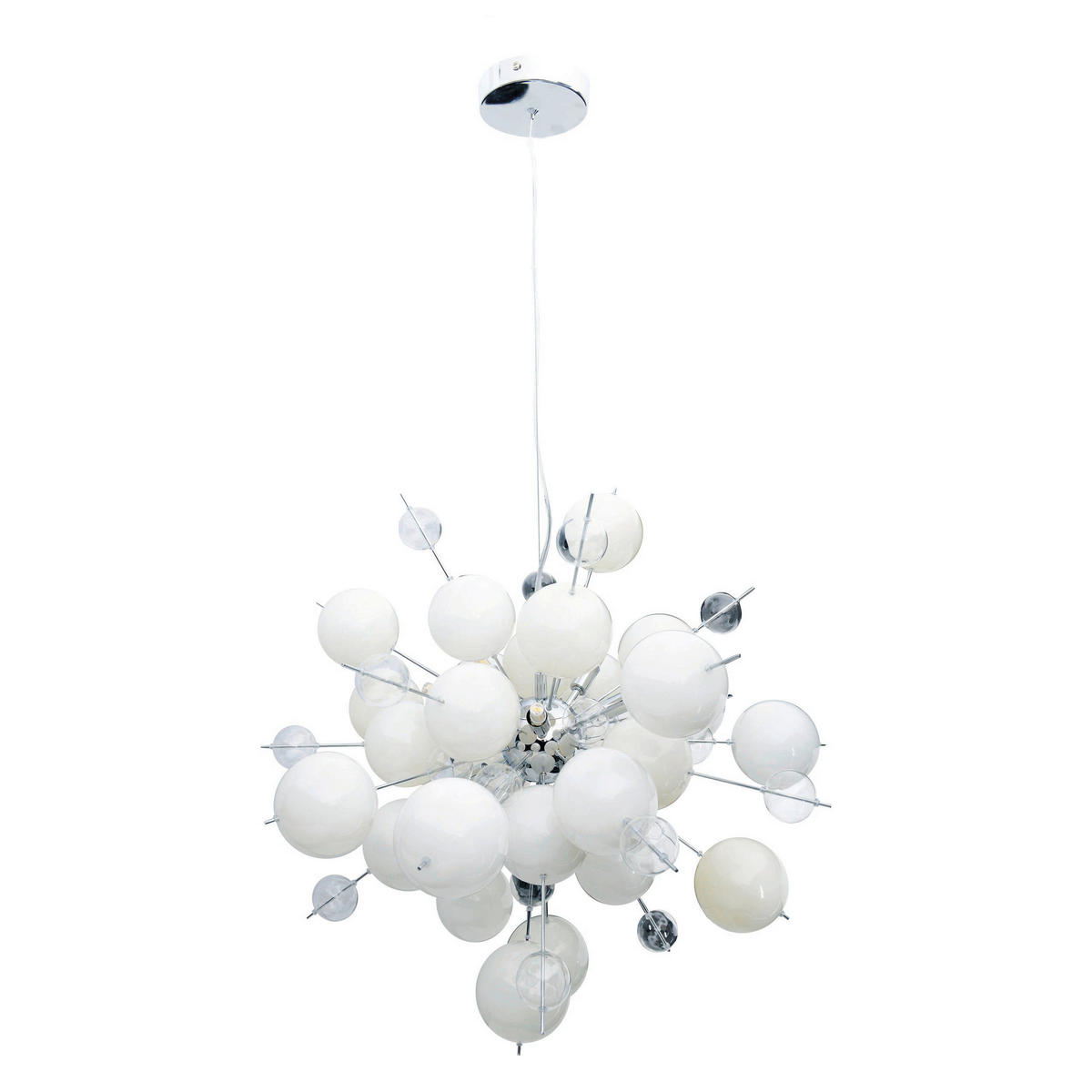 Näve Leuchten Pendelleuchte 7026423 weiß Metall Glas B/H/T: ca. 65x150x65 cm G9 10 Brennstellen Explosion - weiß (65,00/150,00/65,00cm) - Näve Leuchten