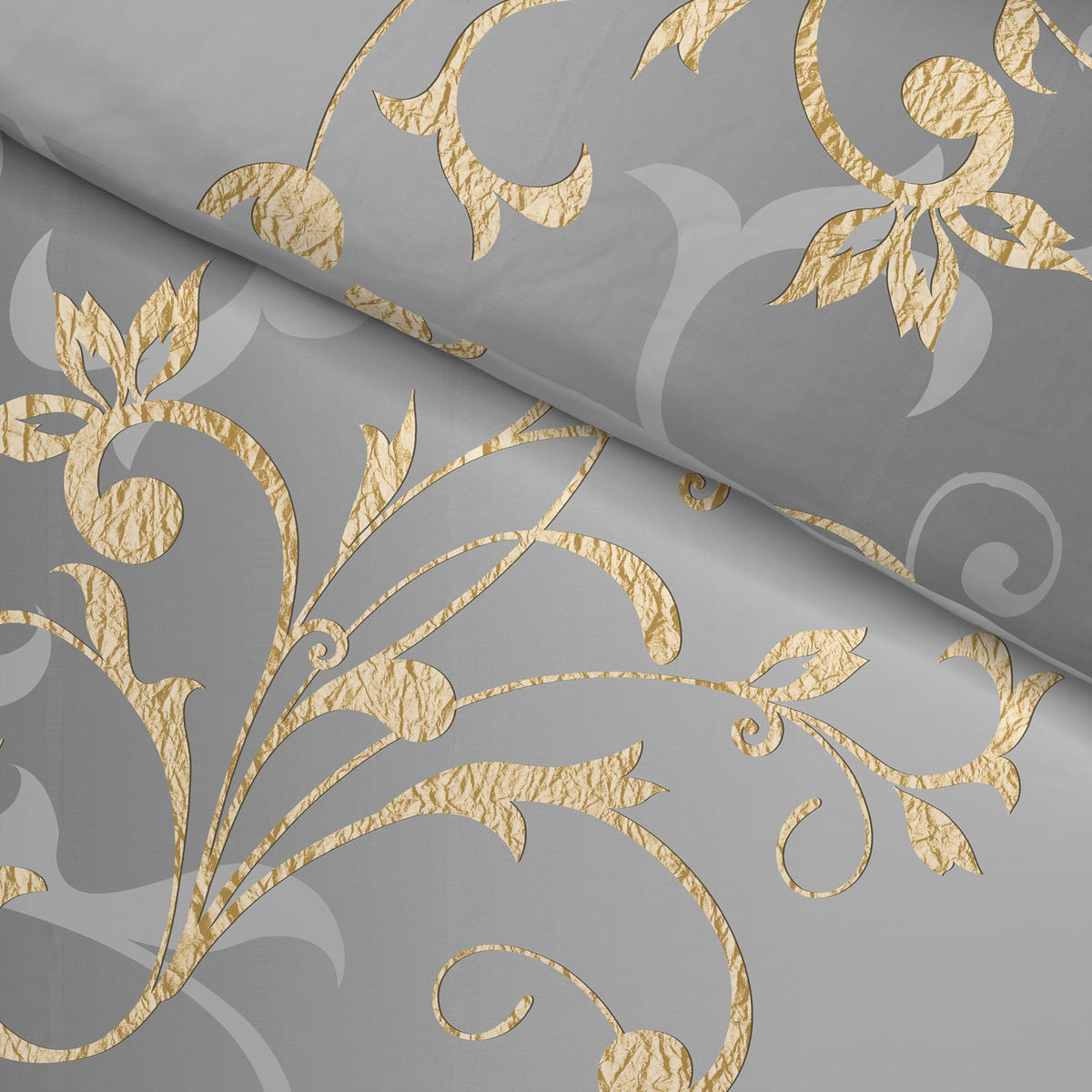 Baumwoll Bettwäsche Renforce Bettwäsche_Renforce Ritana 135x200 - gold/grau (135,00/200,00cm) - beau rêve