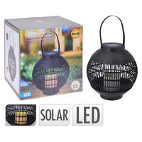 Solarlaterne schwarz Rattan Kunststoff B/H: ca. 15x33 cm Solarlaterne - schwarz (15,00/33,00cm)