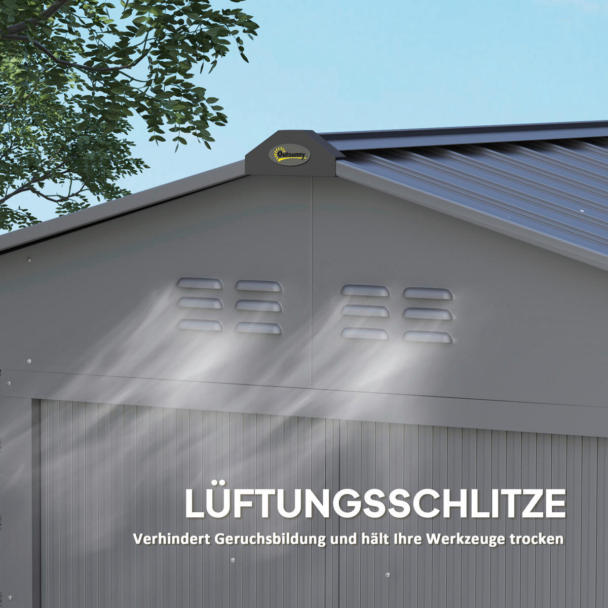 Outsunny Gerätehaus grau B/H/L: ca. 131x192x213 cm Gerätehaus - grau (213,00/131,00/192,00cm) - Outsunny