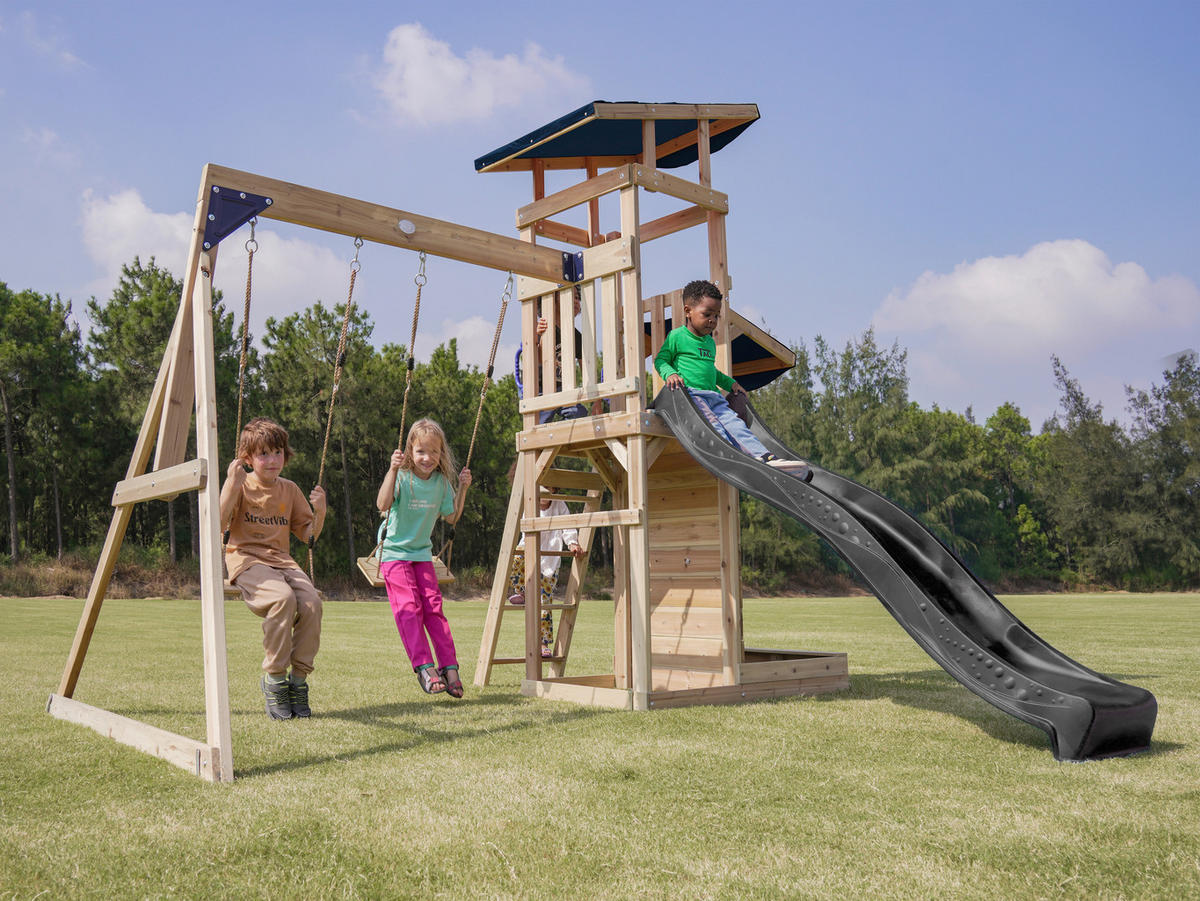 AXI Spielturm Malik grau B/H/L: ca. 345x270x336 cm Malik - braun/grau (336,00/345,00/270,00cm) - AXI