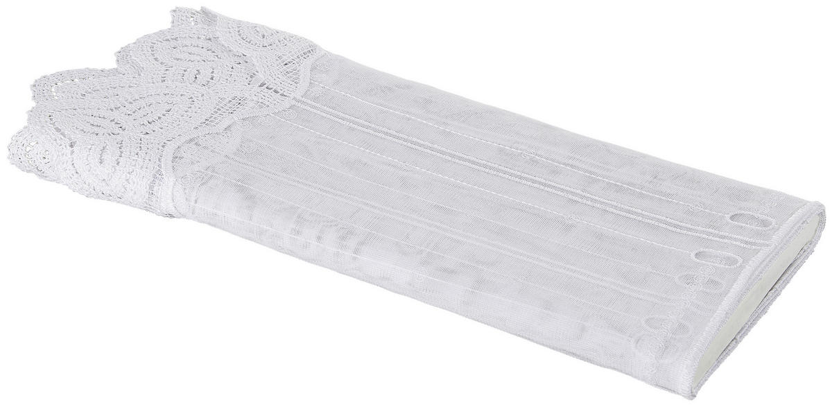 Scheibengardinen-Meterware Isla reinweiß H: ca. 45 cm Isla - reinweiß (45,00cm)