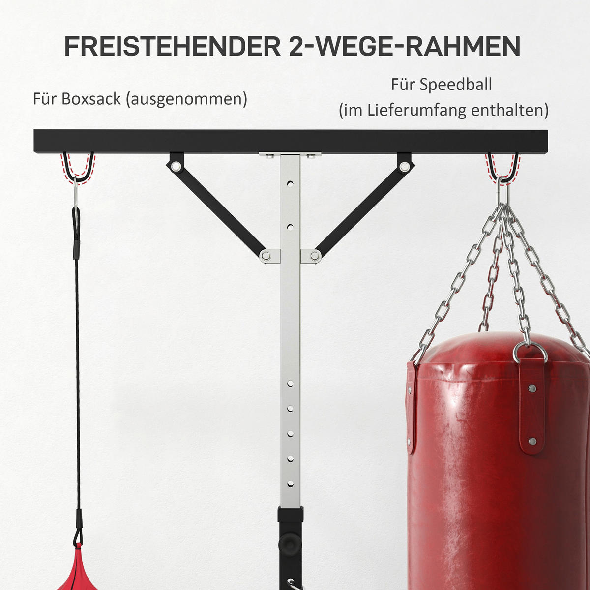 SPORTNOW Boxsackständer schwarz Stahl B/H/L: ca. 145x220x160 cm Boxsackständer - schwarz (160,00/145,00/220,00cm) - SPORTNOW