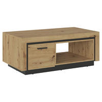 Couchtisch Eiche Artisan Nachbildung schwarz B/H/T: ca. 110x44x60 cm Veneto_VNTT01_Couchtisch - Eiche/schwarz (110,00/44,00/60,00cm)