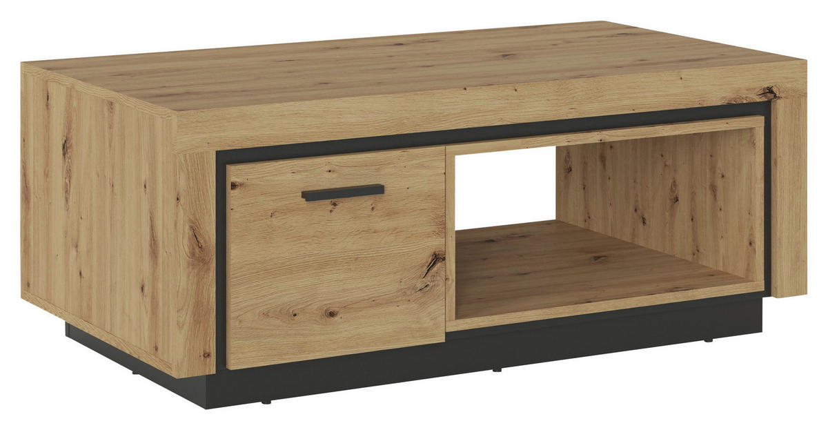 Couchtisch Eiche Artisan Nachbildung schwarz B/H/T: ca. 110x44x60 cm Veneto_VNTT01_Couchtisch - Eiche/schwarz (110,00/44,00/60,00cm)