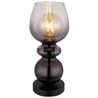 GLOBO Tischleuchte CLARITY 15174T schwarz Rauch Metall H/D: ca. 34,4x15 cm E27 1 Brennstellen CLARITY - schwarz/Rauch (15,00/34,40cm) - GLOBO