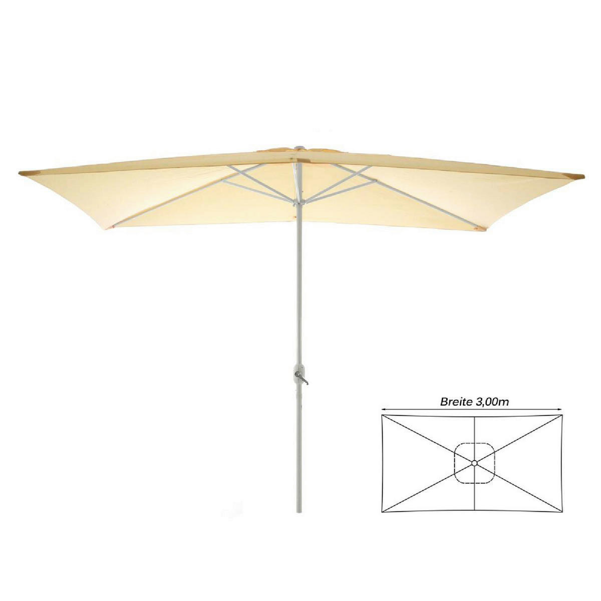 VCM Sonnenschirm champagner Polyester-Mischgewebe B/H/L: ca. 200x235x300 cm Sonnenschirm - champagner (300,00/200,00/235,00cm) - VCM