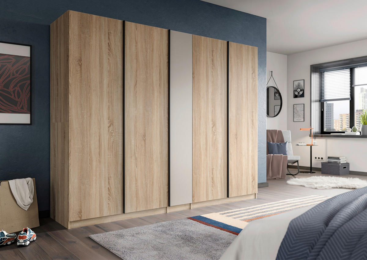 Kleiderschrank OAKLAND Eiche Sonoma Nachbildung Cashmere B/H/T: ca. 230x183x53 cm OAKLAND - Eiche/Cashmere (230,00/183,00/53,00cm) - xonox.home