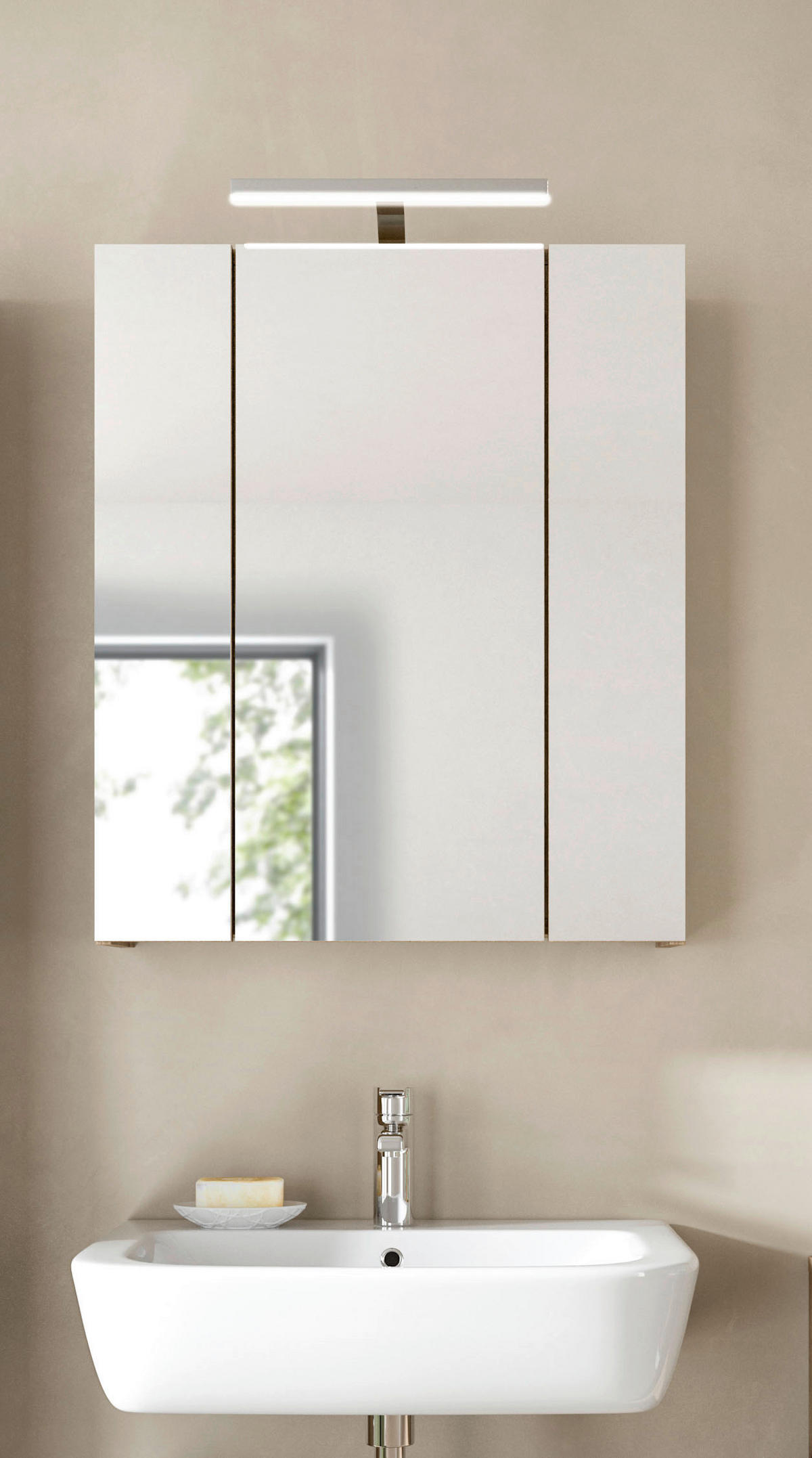 Spiegelschrank Ice Nox Oak Nachbildung schwarz matt B/H/T: ca. 60x70x18 cm Ice - schwarz (60,00/70,00/18,00cm) - xonox.home