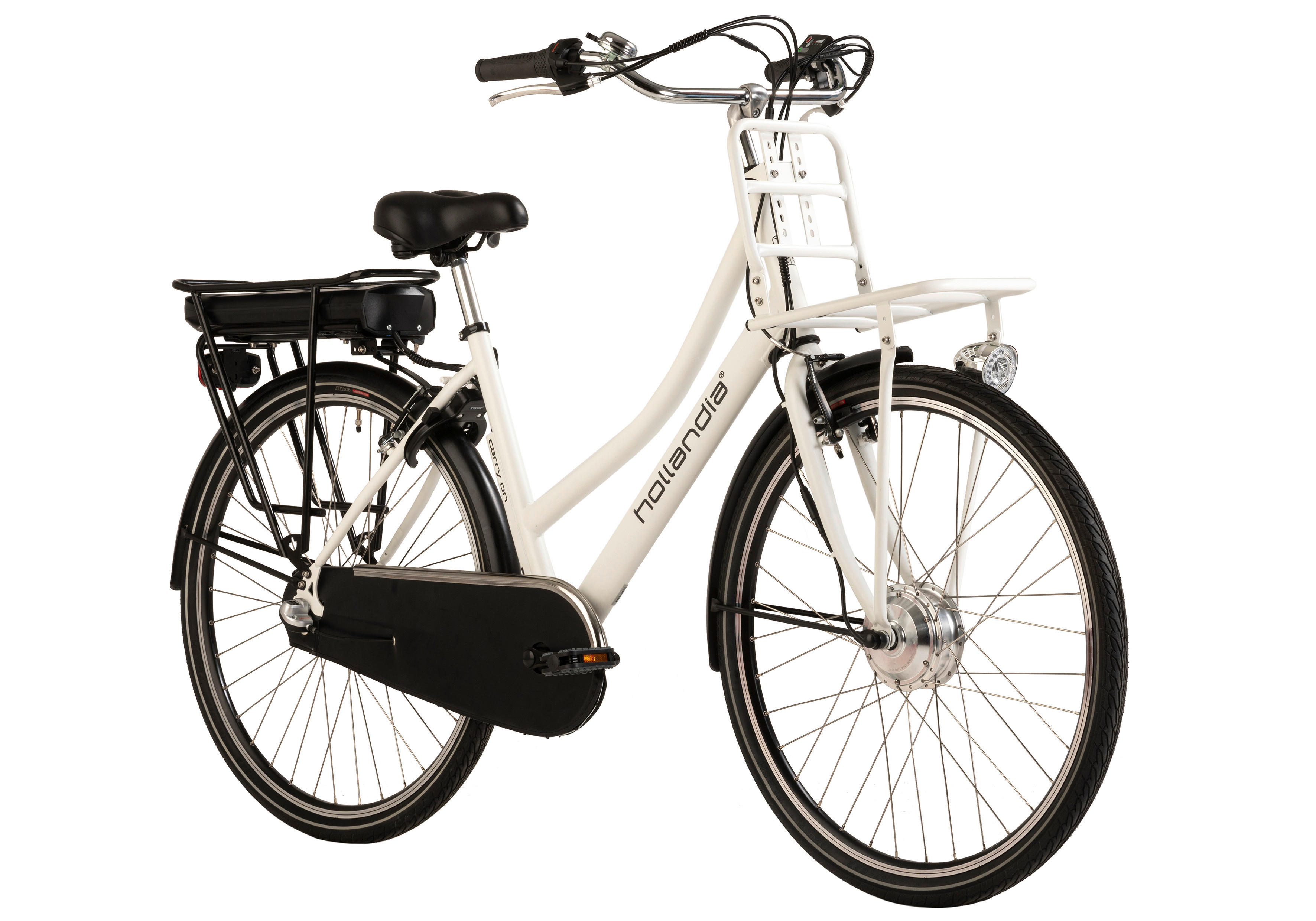 Hollandia City E-Bike Carry On Adore Carry On KS190E 28 Zoll Rahmenhöhe 54 cm 3 Gänge weiß weiß ca. 250 W ca. 28 Zoll