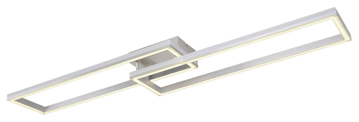 GLOBO LED-Deckenleuchte Opal Silbergrau Metall Kunststoff B/H/T: ca. 25,5x10x119,5 cm SALMOS - Opal/Silbergrau (25,50/10,00/119,50cm) - GLOBO