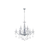 SPOT Light Pendelleuchte Chrom transparent Metall Glas D: ca. 810 cm E14 8 Brennstellen Alessa - Chrom/transparent (810,00cm) - SPOT Light