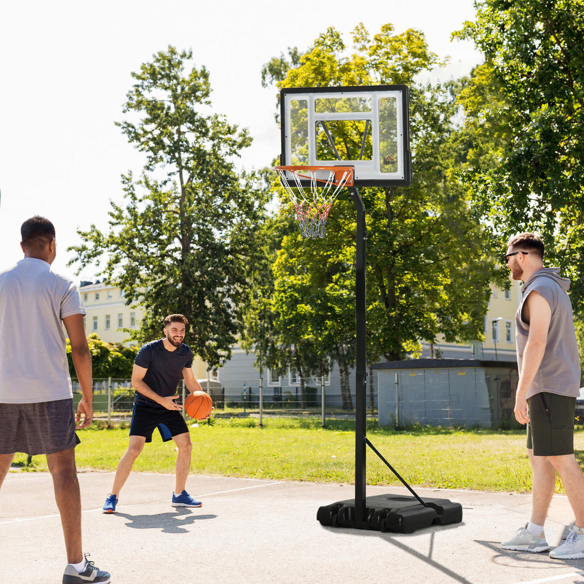 HOMCOM Basketballkorb schwarz B/H/L: ca. 60x90x310 cm Basketballständer - schwarz (310,00/60,00/90,00cm) - HOMCOM