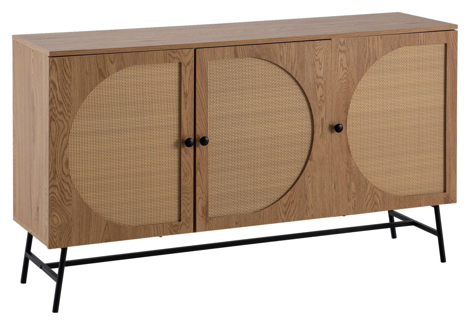 Sideboard natur Eiche Optik B/H/T: ca. 140x80x39 cm Sideboard - natur (140,00/80,00/39,00cm) - Wohnling