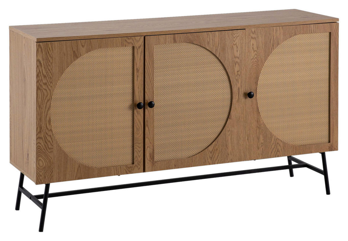 Sideboard natur Eiche Optik B/H/T: ca. 140x80x39 cm Sideboard - natur (140,00/80,00/39,00cm) - Wohnling
