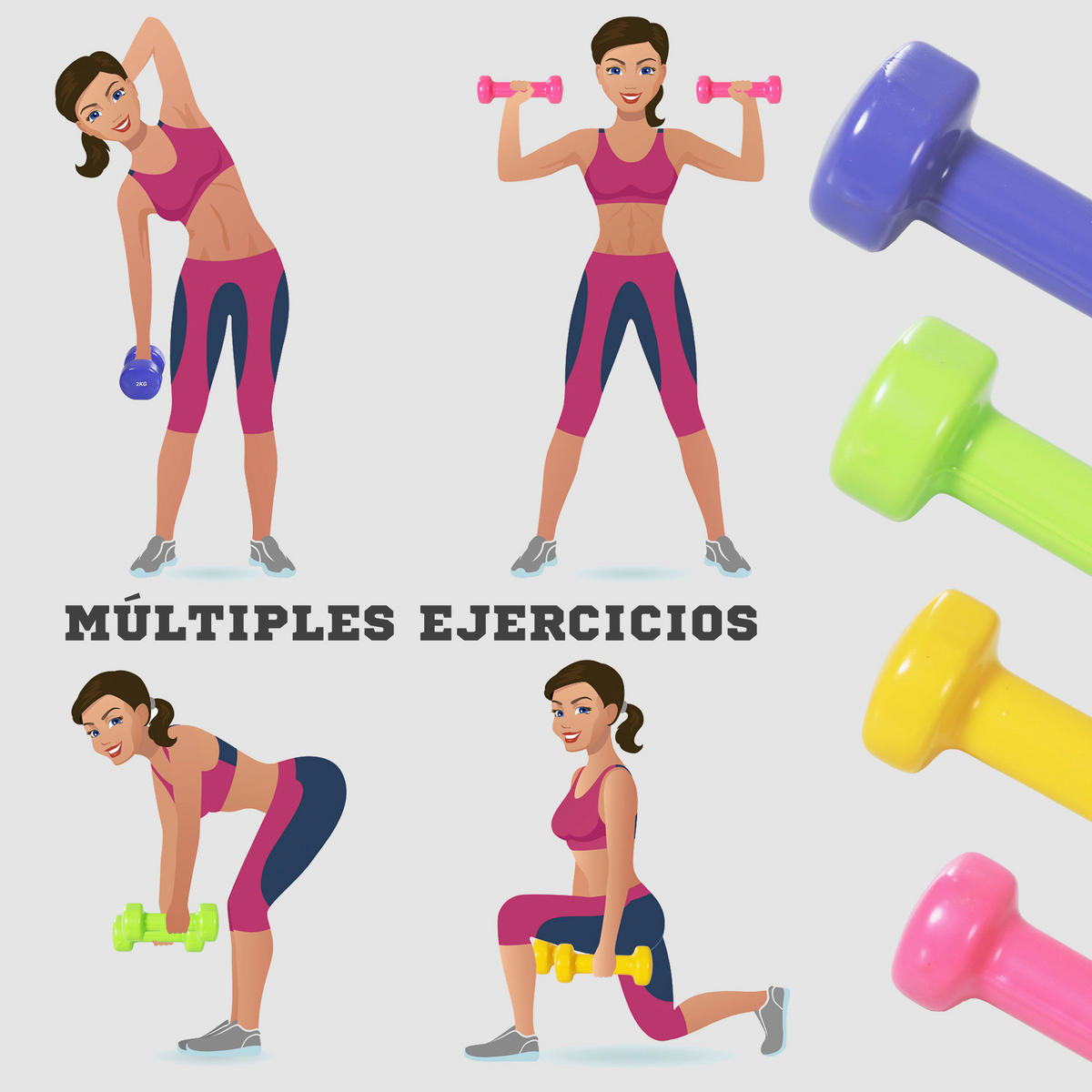 HOMCOM Hantelset bunt Eisen B/H/L: ca. 30x8x41 cm Hantelset - bunt (41,00/30,00/8,00cm) - HOMCOM