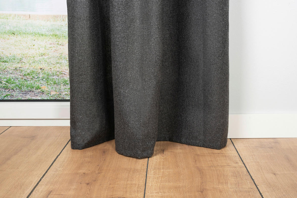 Ösenvorhang 2er Pack Chalet anthrazit B/L: ca. 135x300 cm Chalet - anthrazit (135,00/300,00cm)