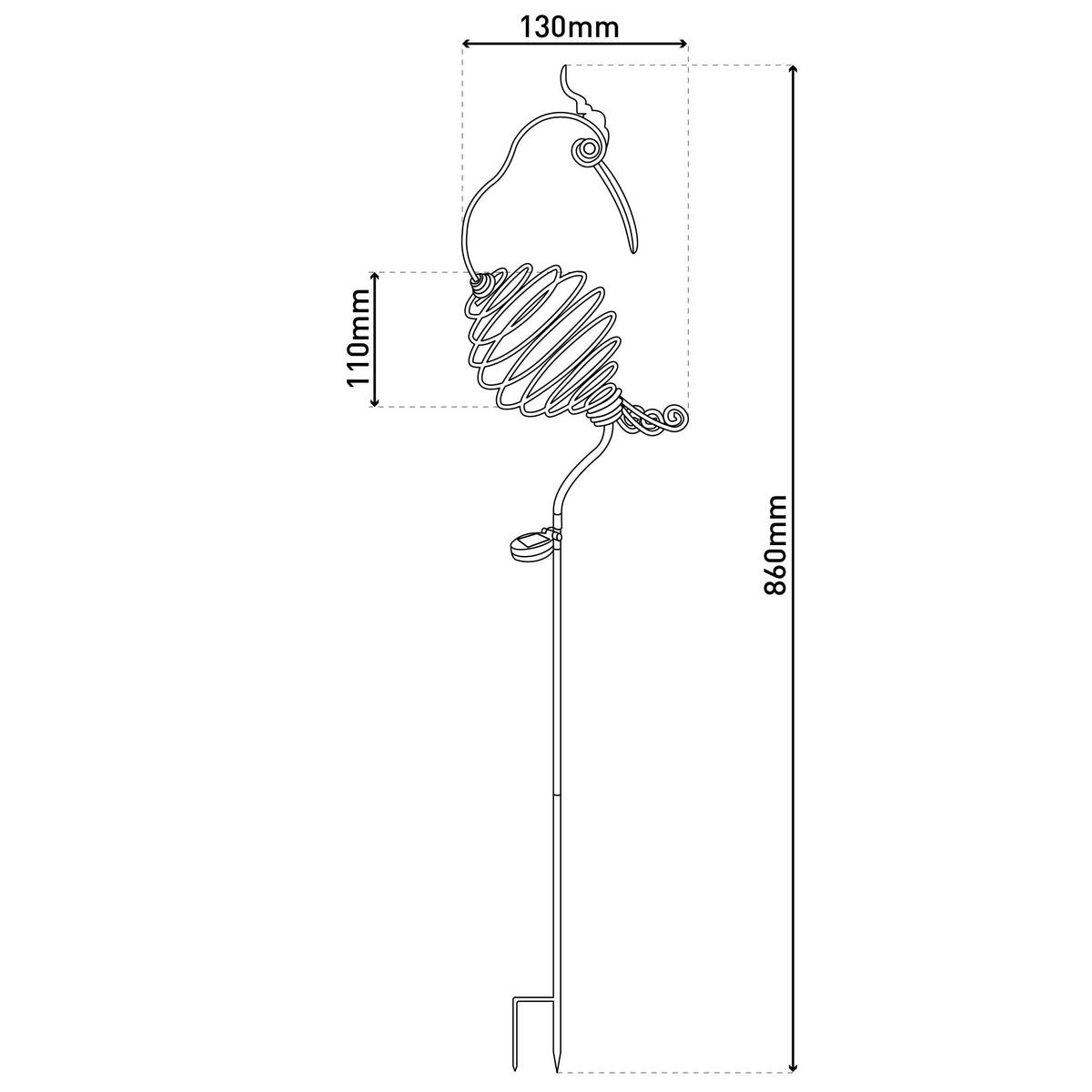 LED-Solarleuchte KRANICH NV4124701 multicolor Metall B/H/L: ca. 13x86x11 cm LED Solarleuchte KRANICH mit LED - multicolor (11,00/13,00/86,00cm) - Näve Leuchten