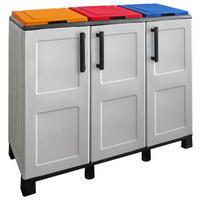 ArtPlast Mülltrennungsschrank Idea hellgrau Kunststoff B/H/T: ca. 102x90x37 cm Idea - hellgrau (102,00/90,00/37,00cm) - ArtPlast