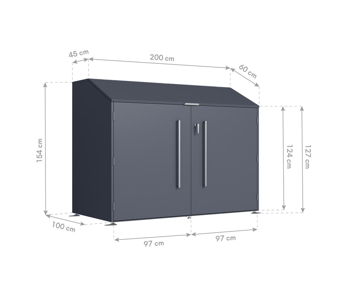 Westmann Fahrradgarage Linea anthrazit B/H/L: ca. 200x154x100 cm Linea - anthrazit (100,00/200,00/154,00cm) - Westmann