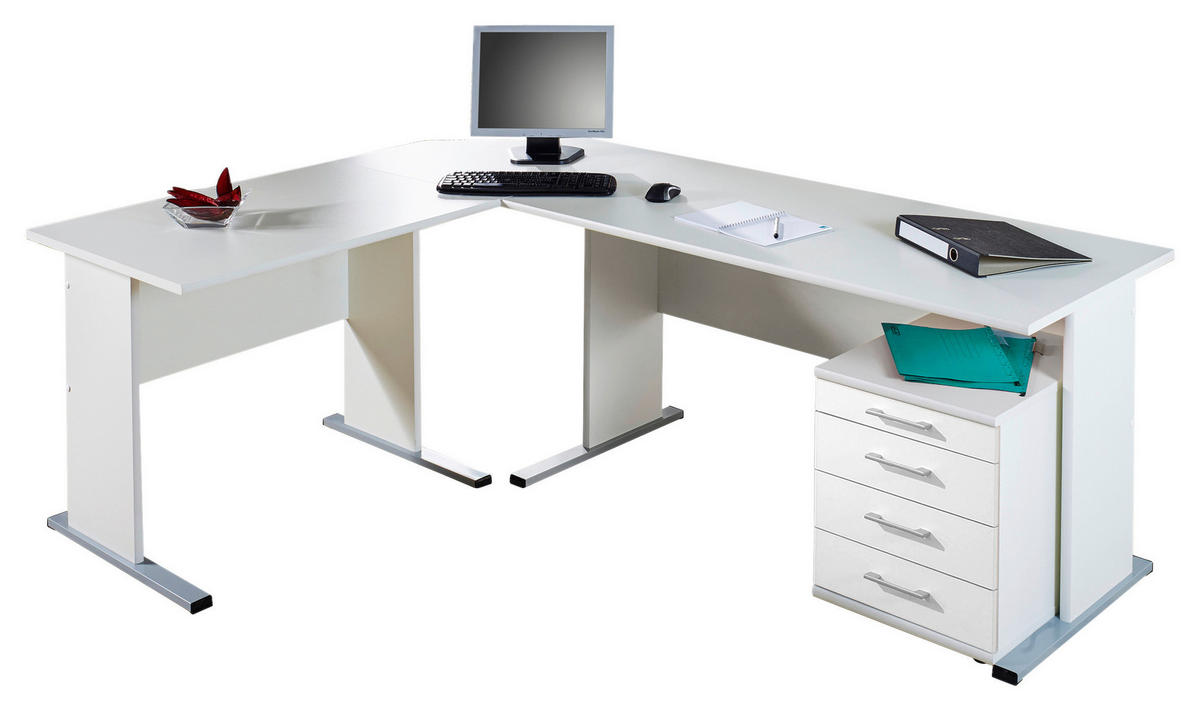 Rollcontainer Serie 200 perlweiß B/H/T: ca. 41,6x53,4x50 cm Serie 200 - perlweiß (41,60/53,40/50,00cm) - Möbelpartner