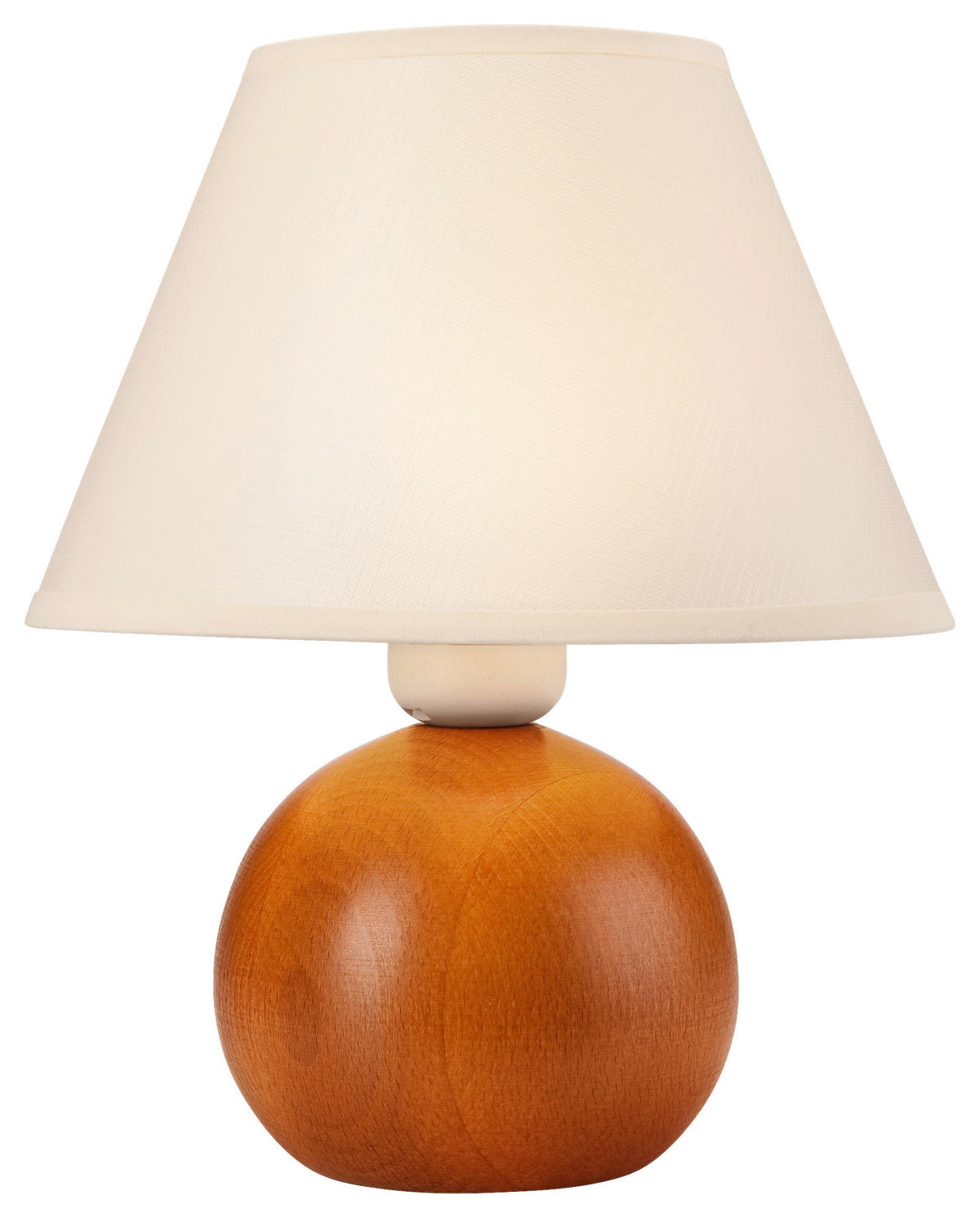 Lamkur Tischleuchte BALL 33082 rustikal Stoff Stahl Holz H/L: ca. 24x19 cm E27 1 Brennstellen Ball - rustikal (19,00cm) - Lamkur