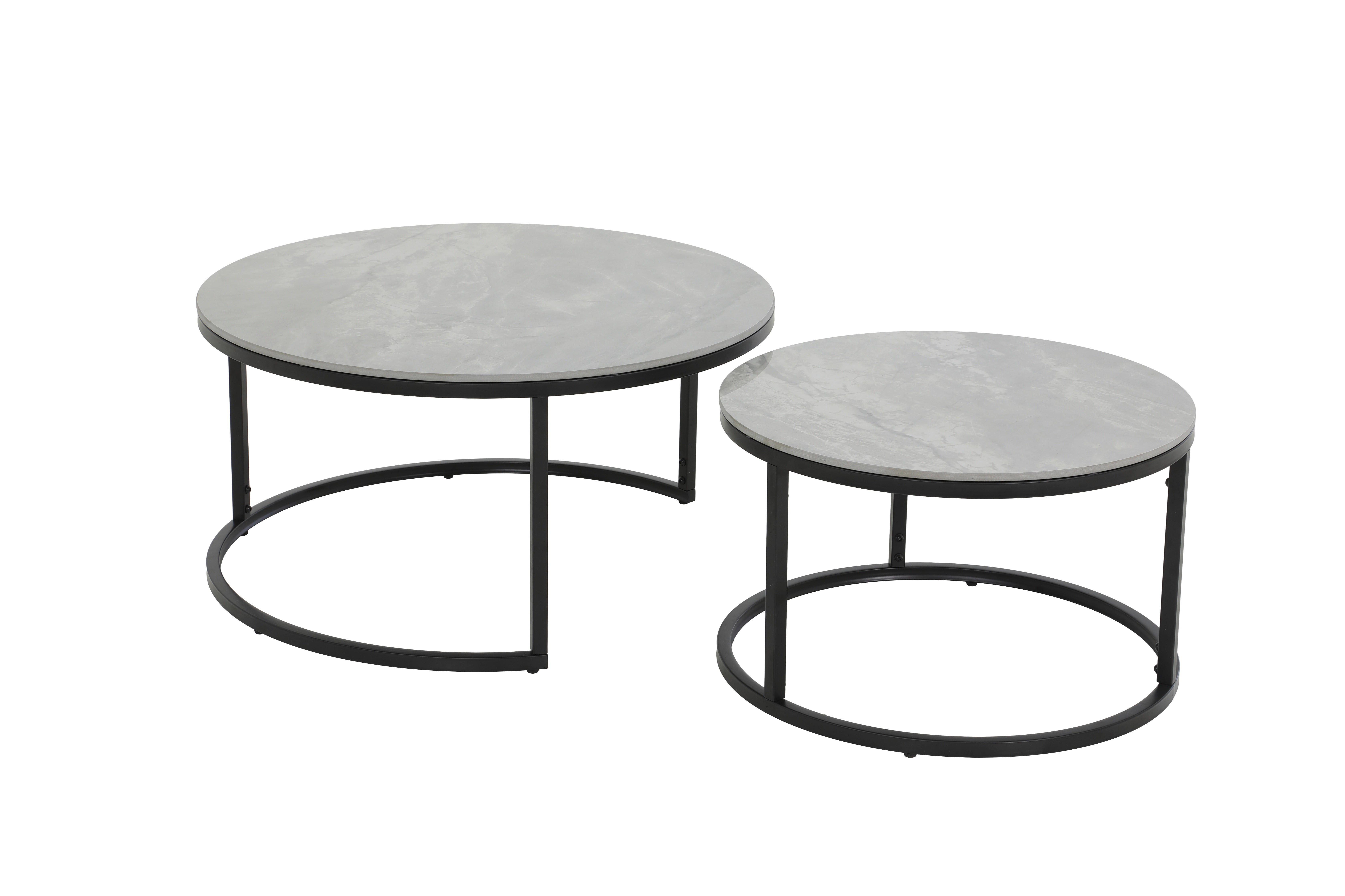 Couchtisch Luis grau Marmor Hochglanz Optik Luis - schwarz/grau