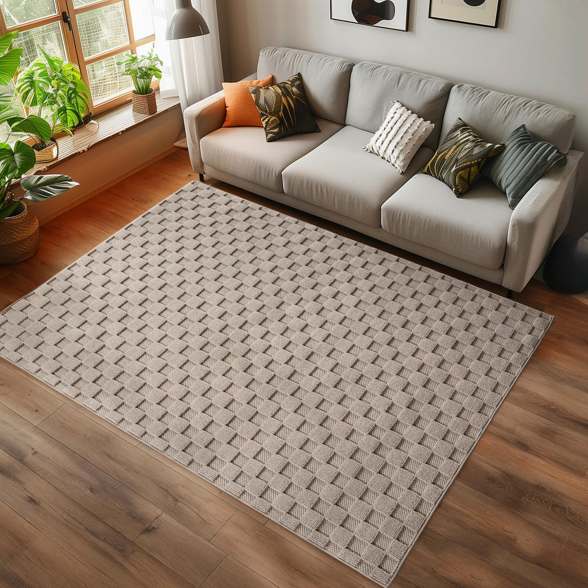 Ayyildiz Kurzflorteppich HELIX beige B/H/L: ca. 280x0,7x370 cm HELIX - beige (370,00/280,00/0,70cm) - Ayyildiz