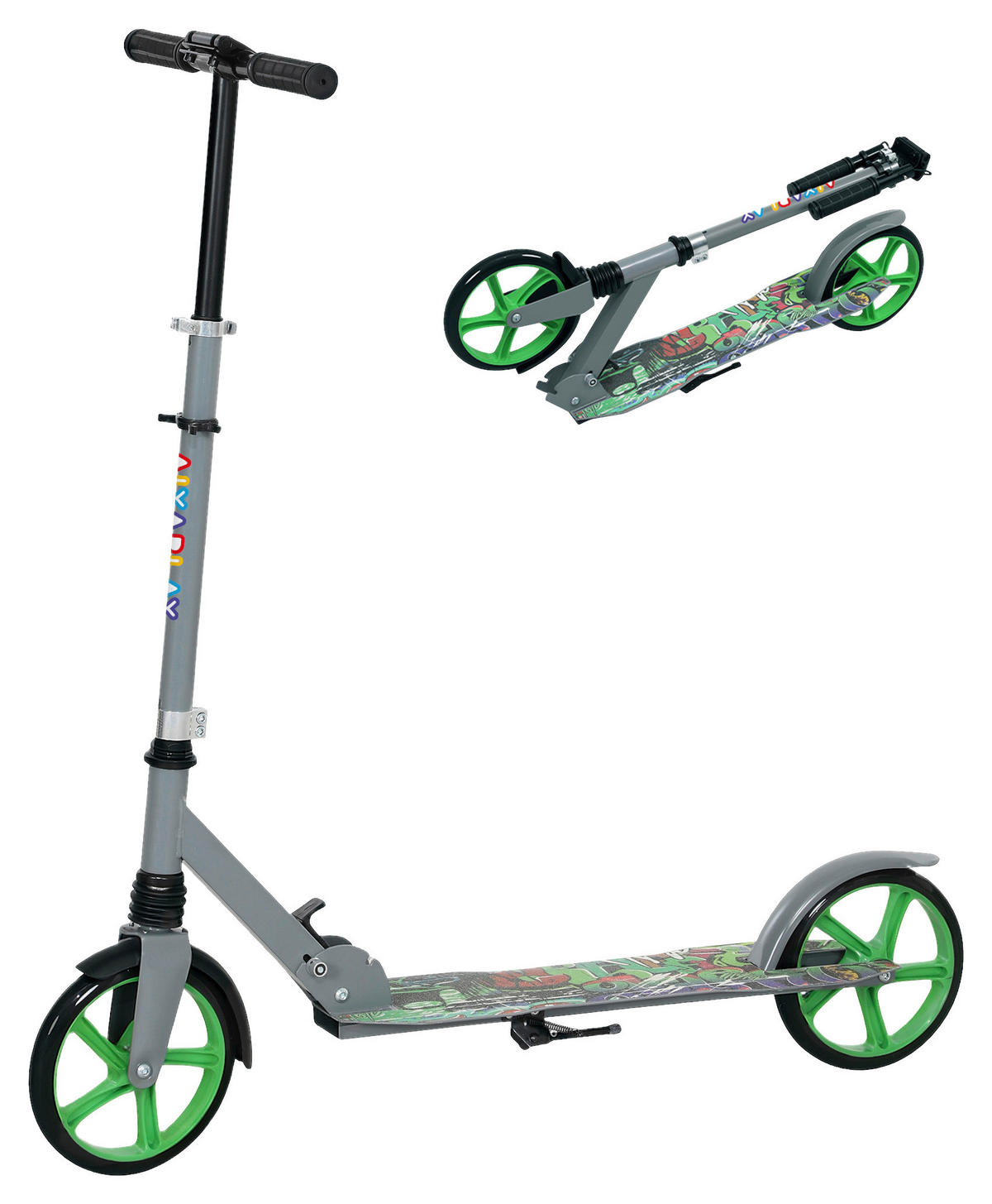 AIYAPLAY Kinderscooter grün B/H/L: ca. 38x103x94 cm Kinderscooter - grün (94,00/38,00/103,00cm) - AIYAPLAY