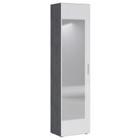 Garderobenschrank Salve Rauchsilber Nachbildung weiß Hochglanz B/H/T: ca. 50x198x35 cm Salve - weiß (50,00/198,00/35,00cm)