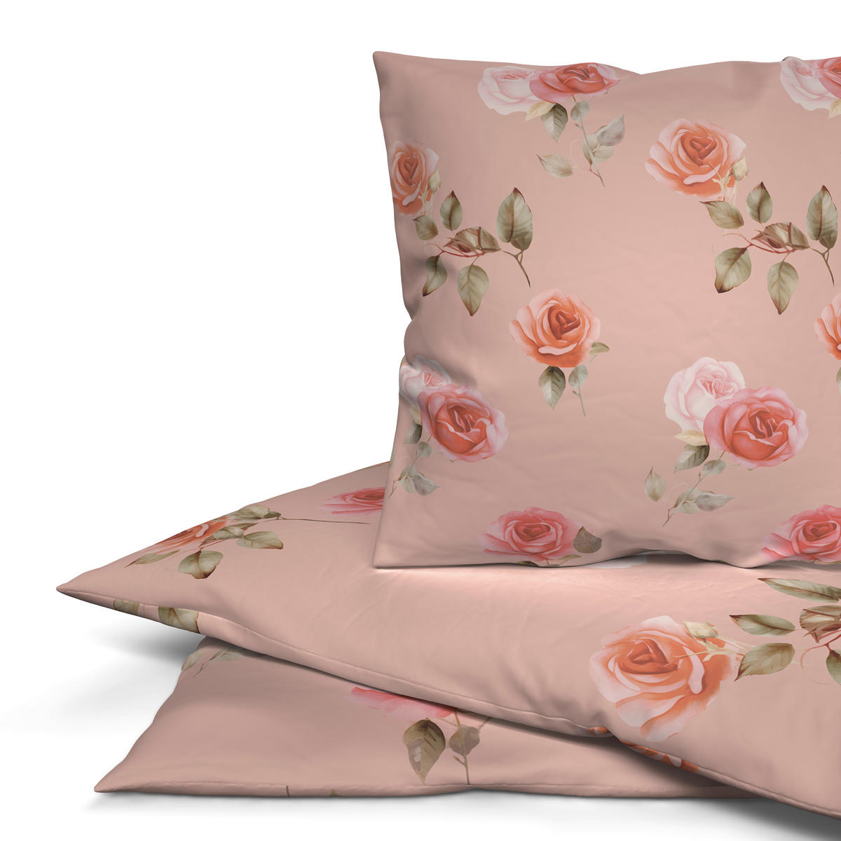 Microfaser Bettwäsche Bettwäsche_Microfaser Rosen - altrosa (135,00/200,00cm)