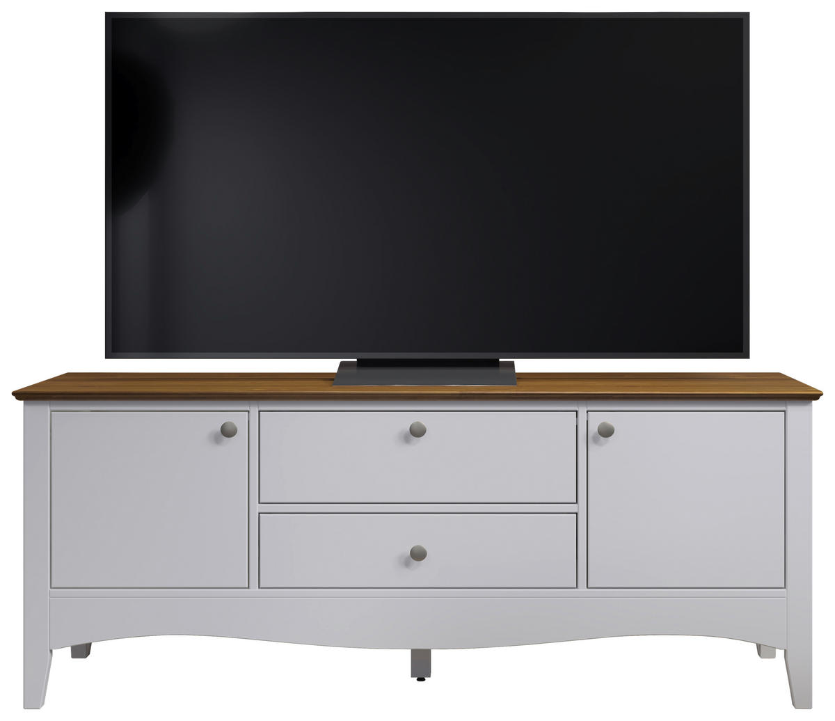 TV-Lowboard Lissabon weiß lackiert café braun lackiert B/H/T: ca. 140x58x42 cm Lissabon - weiß/café braun (140,00/58,00/42,00cm)