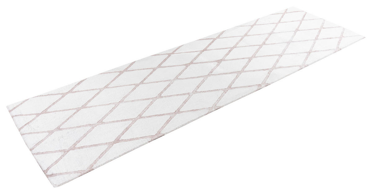 360Living Teppich Vivica rosé B/L: ca. 80x250 cm Vivica - weiß/rosé (80,00/250,00cm) - 360Living