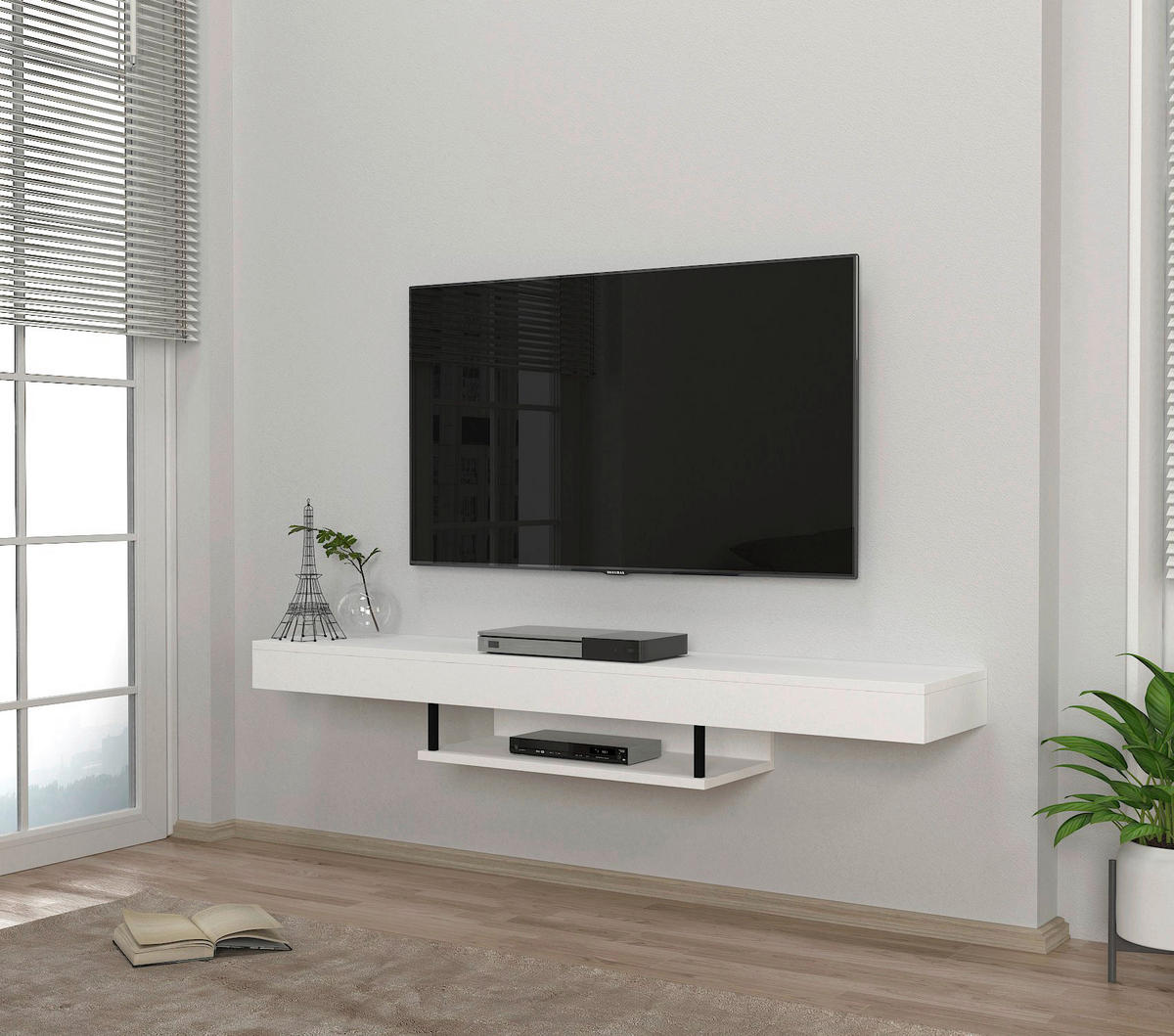 TV-Lowboard Alberes weiß B/H/T: ca. 150x22x29,6 cm Alberes - weiß (150,00/22,00/29,60cm) - moebel17