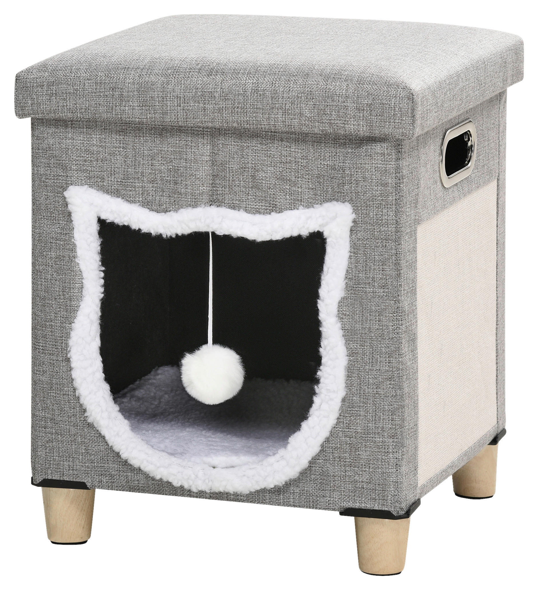PawHut Katzen-Zubehör grau Polypropylen B/H/L: ca. 35,5x35,5x42,5 cm Katzenhaus - grau (42,50/35,50/35,50cm) - PawHut