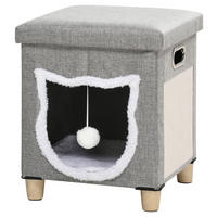 PawHut Katzen-Zubehör grau Polypropylen B/H/L: ca. 35,5x35,5x42,5 cm Katzenhaus - grau (42,50/35,50/35,50cm) - PawHut
