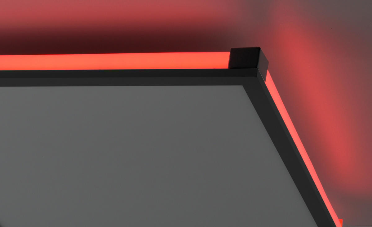 Just Light LED-Deckenleuchte MARIO 11621-18 schwarz weiß Kunststoff Metall B/H/T: ca. 45x7,1x45 cm 2 Brennstellen MARIO - weiß/schwarz (45,00/7,10/45,00cm) - Just Light