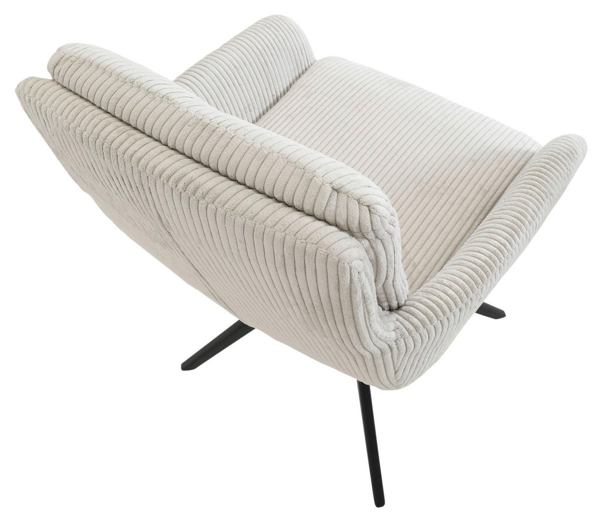 Drehstuhl Olmo weiß Kord B/H/T: ca. 60x89x69 cm Olmo - weiß/schwarz (60,00/89,00/69,00cm)