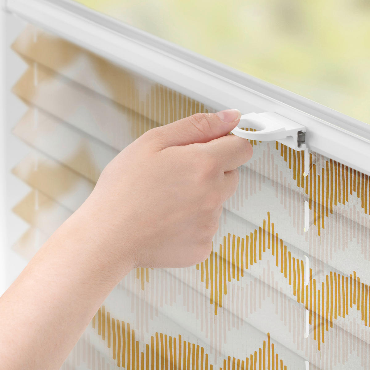 Spannplissee Boho Zig Zag gelb B/L: ca. 90x130 cm Boho Zig Zag - gelb (90,00/130,00cm) - LICHTBLICK