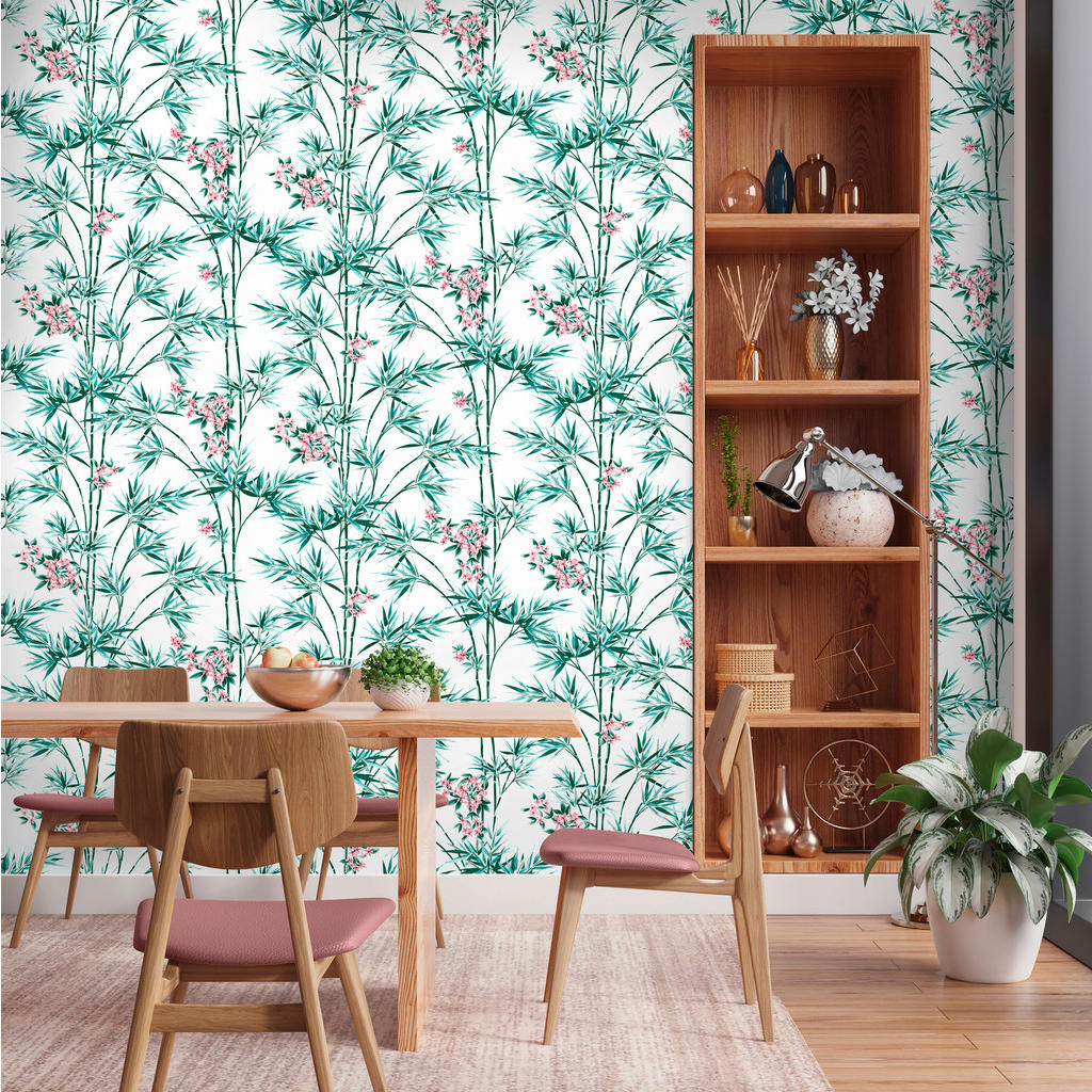 Thumbnail - UGEPA Vliestapete Bambus weiß grün B/L: ca. 53x1005 cm