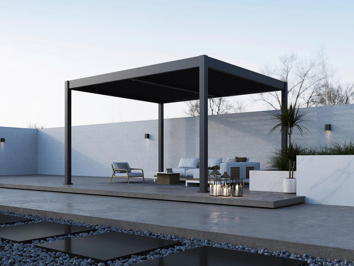 Paragon Outdoor Pergola Grand Tuscan anthrazit Aluminium B/H/L: ca. 433x256x370 cm Grand Tuscan - anthrazit (370,00/433,00/256,00cm) - Paragon Outdoor