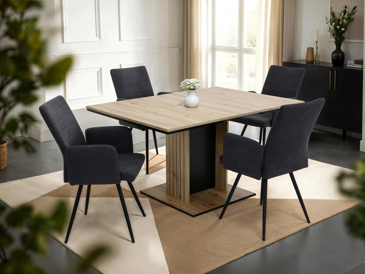 Esstisch Raul Eiche schwarz B/H/T: ca. 140x76x100 cm Raul - Eiche/schwarz (140,00/76,00/100,00cm) - Hela