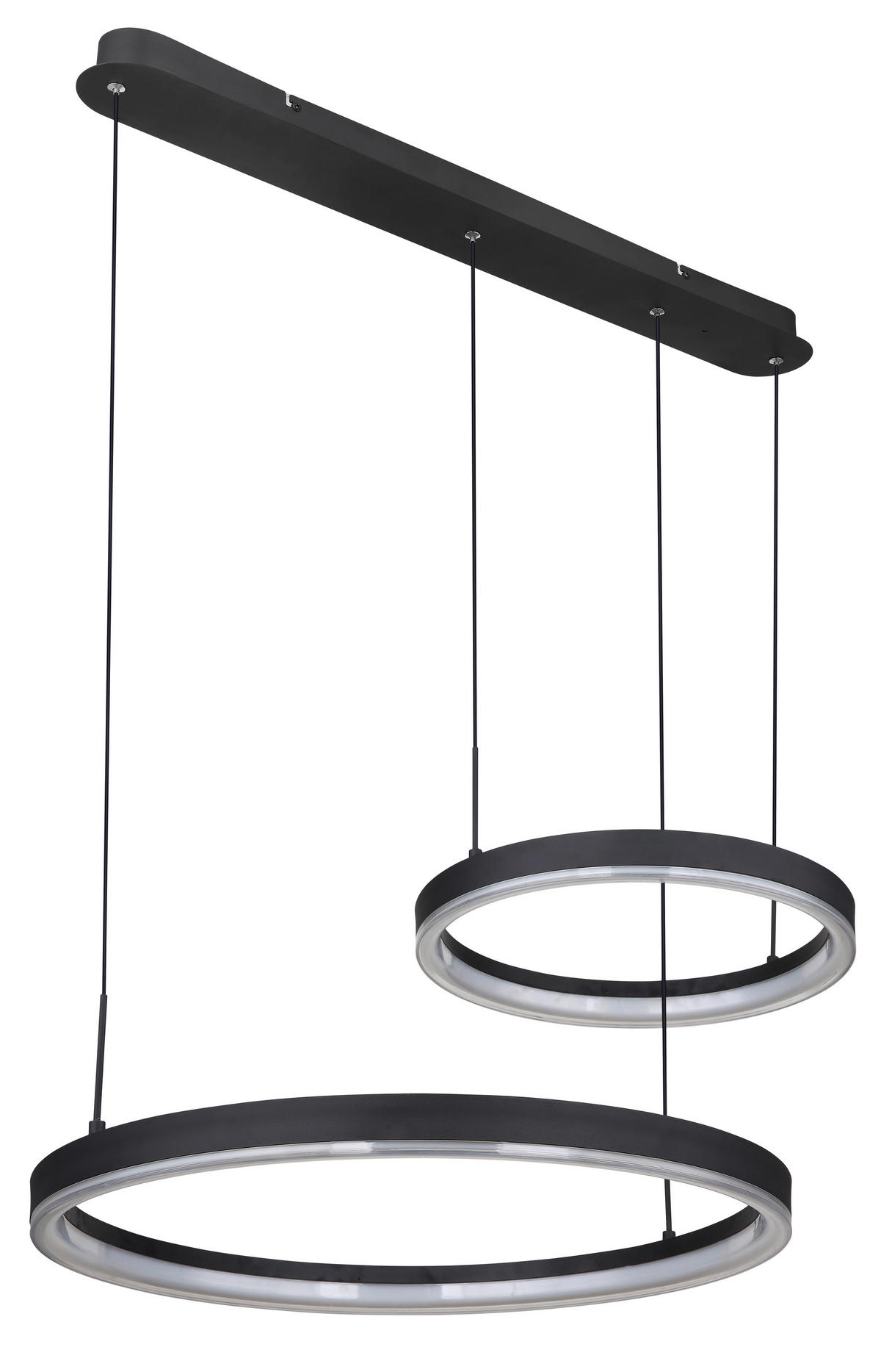 GLOBO Pendelleuchte schwarz Aluminium Metall Acryl B/H/T: ca. 60x150x82,5 cm 1.0 Brennstellen 67189H1 - schwarz (60,00/150,00/82,50cm) - GLOBO