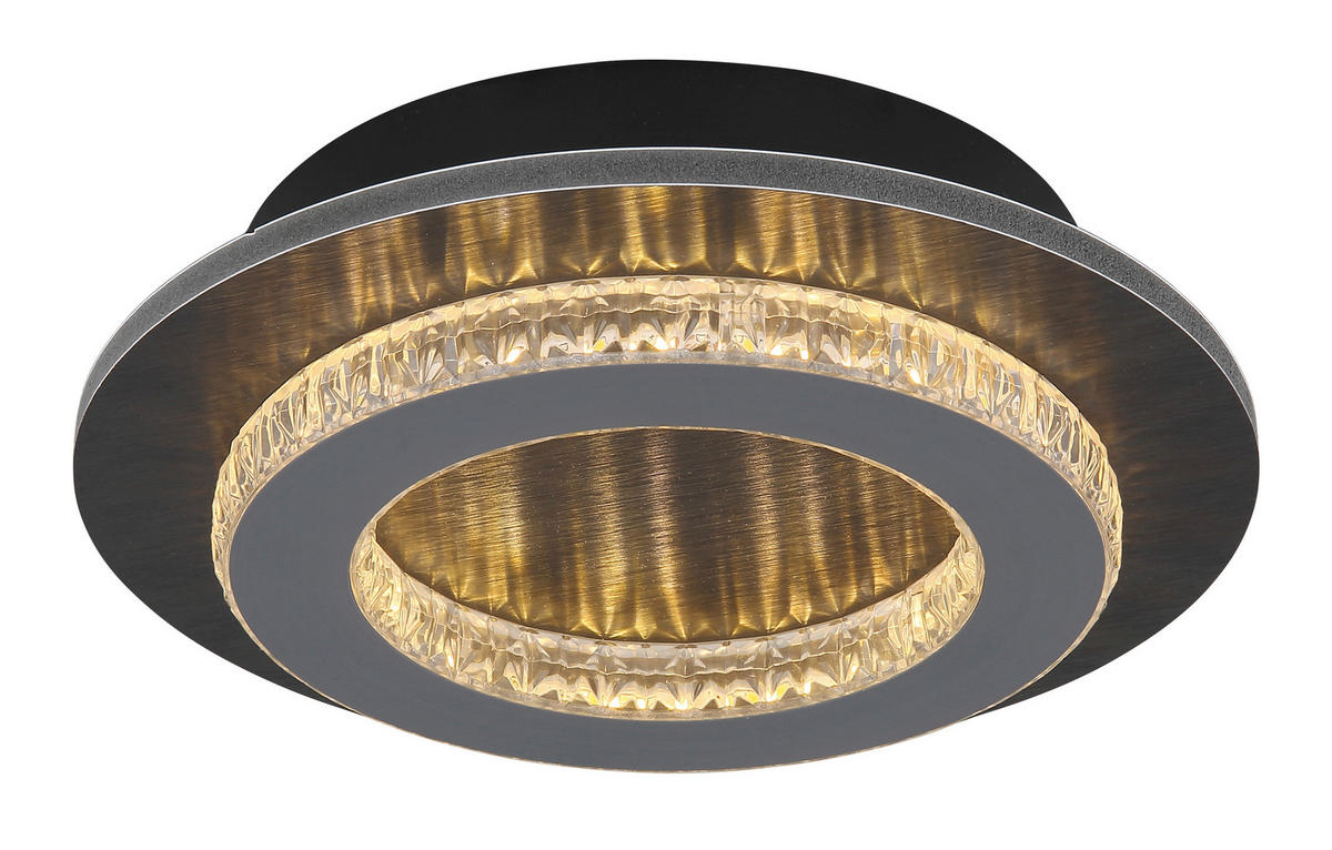GLOBO LED-Deckenleuchte anthrazit mattschwarz hellgrau Kunststoff Metall H/D: ca. 5,5x20 cm 1 Brennstellen JAYDEN - hellgrau/mattschwarz (20,00/5,50cm) - GLOBO