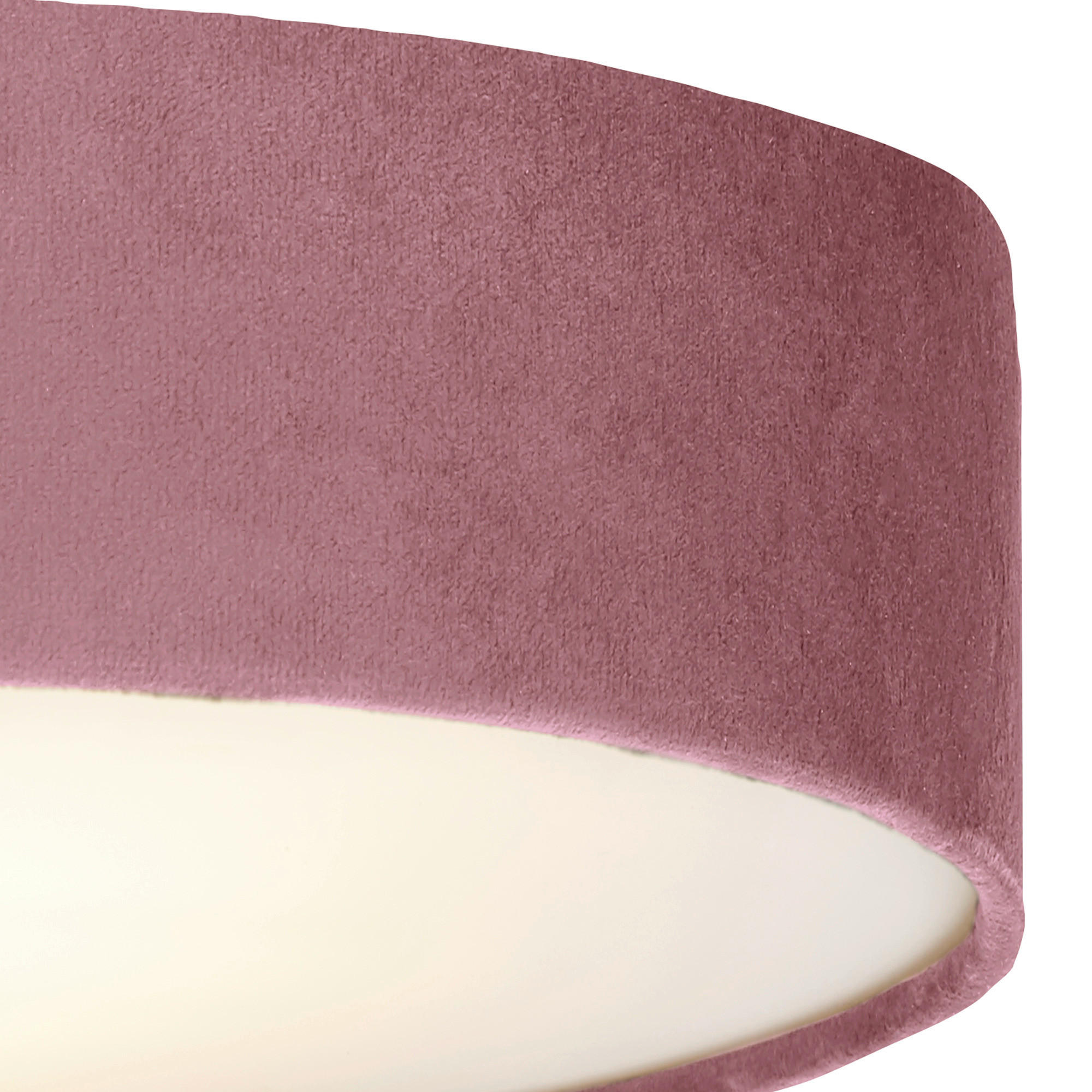 Searchlight Deckenleuchte pink Stahl Samt B/H/L/D: ca. 38x10x38x38 cm E27 2 Brennstellen Drum - pink (38,00/38,00/10,00cm) - Searchlight