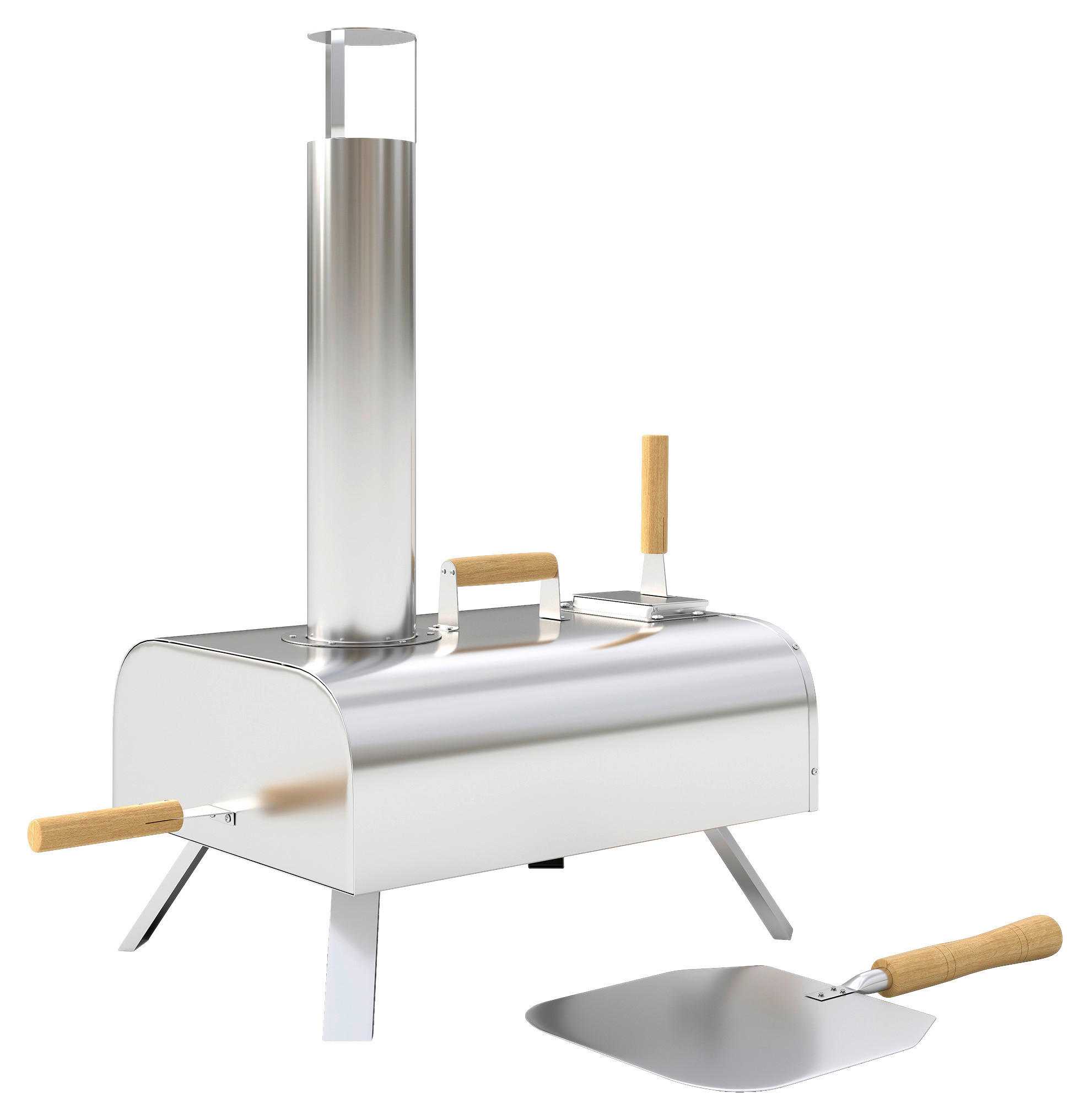 Outsunny Pizzaofen Edelstahl B/H/L: ca. 36x75x79 cm Pizzaofen - silber (79,00/36,00/75,00cm) - Outsunny