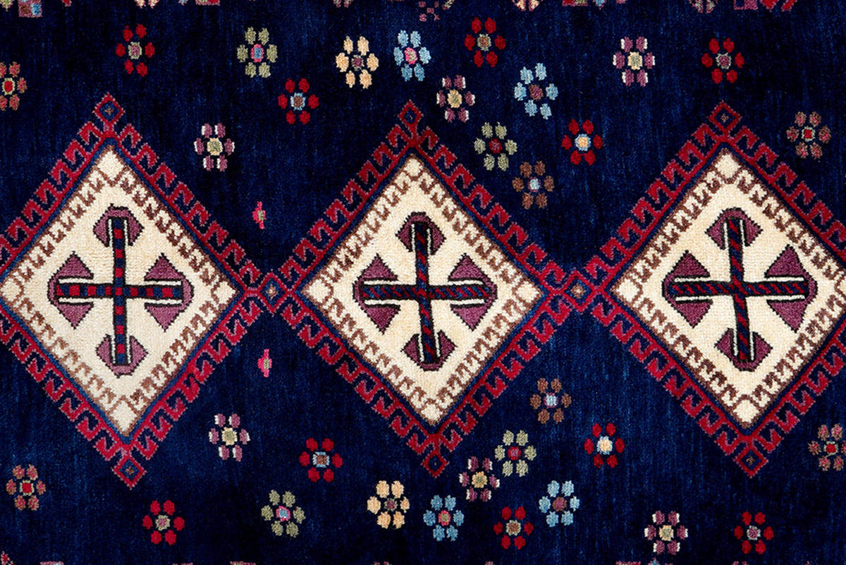 PersaTepp Teppich Afshar beige B/H/L: ca. 165x1x210 cm Afshar - blau/beige (210,00/165,00/1,00cm) - PersaTepp