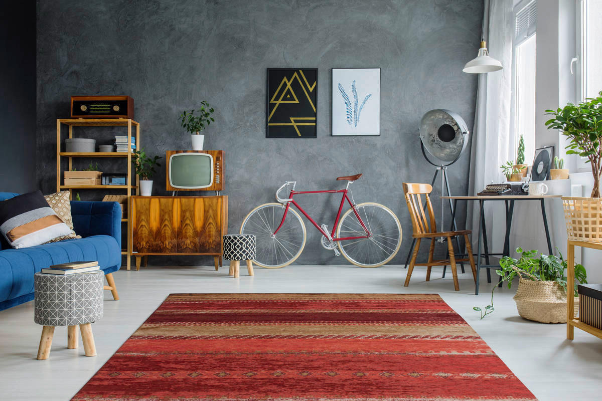 360Living Teppich Blaze Multi B/L: ca. 155x230 cm Blaze - rot/Multi (155,00/230,00cm) - 360Living