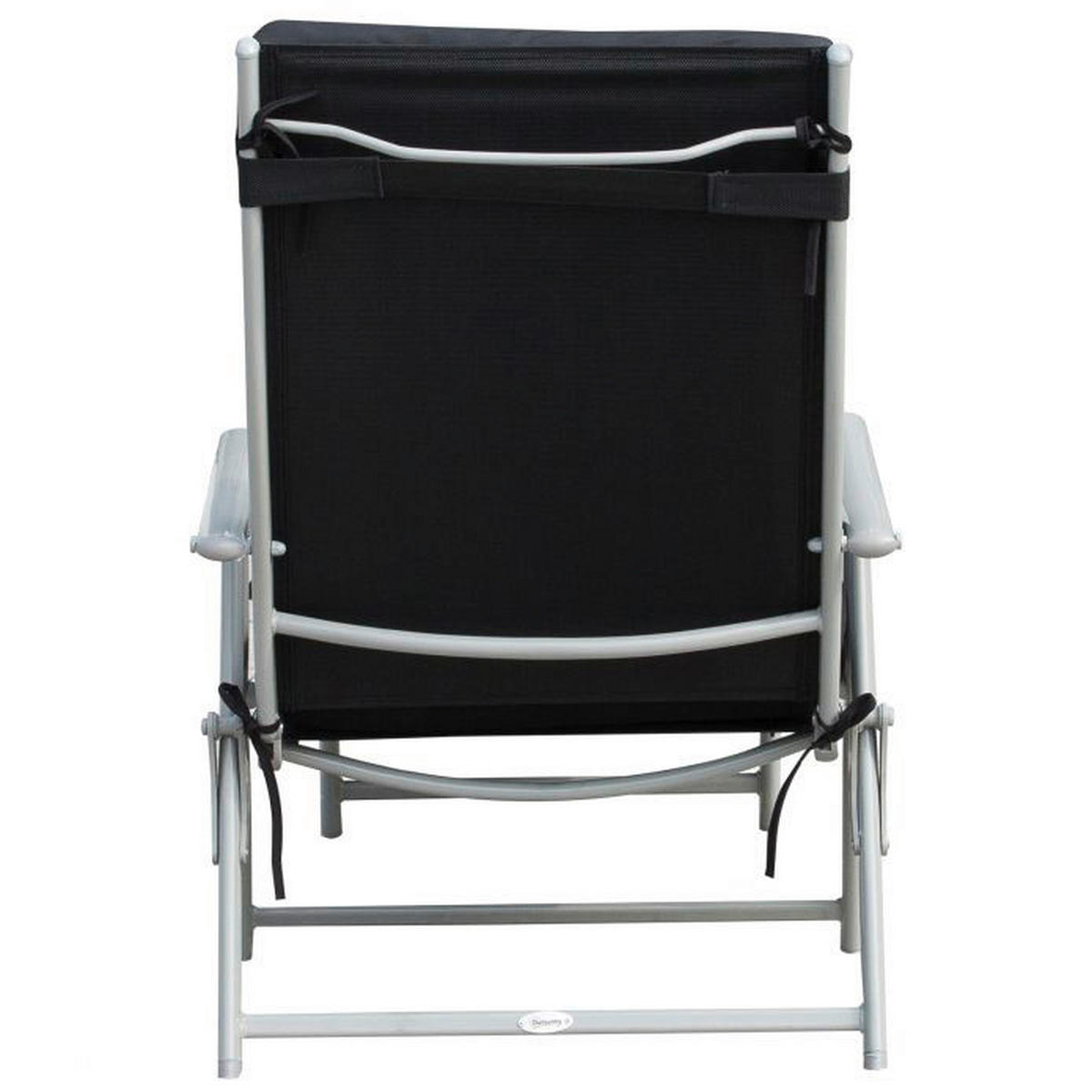 Outsunny Sonnenliege schwarz Metall B/H/L: ca. 64x101x180 cm Sonnenliege - schwarz (180,00/64,00/101,00cm) - Outsunny